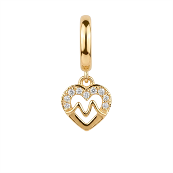 Christina Jewelry & Watches Beating Heart Charm 6 mm vergoldetes Silber